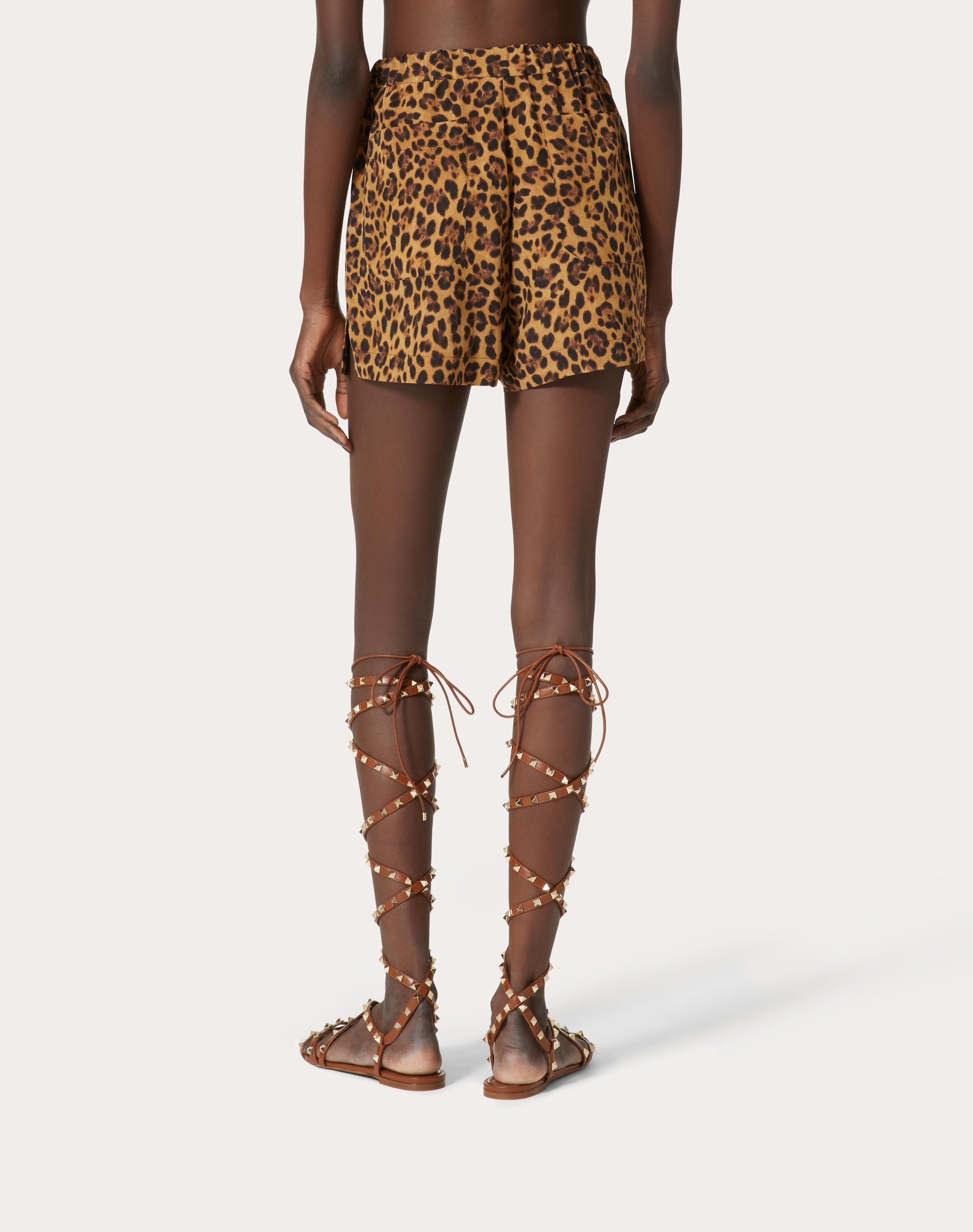 SHORTS IN ANIMALIER CREPE DE CHINE - 4