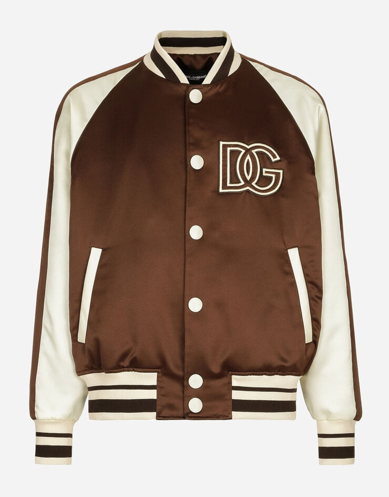 Technical satin jacket with DG appliqué - 1