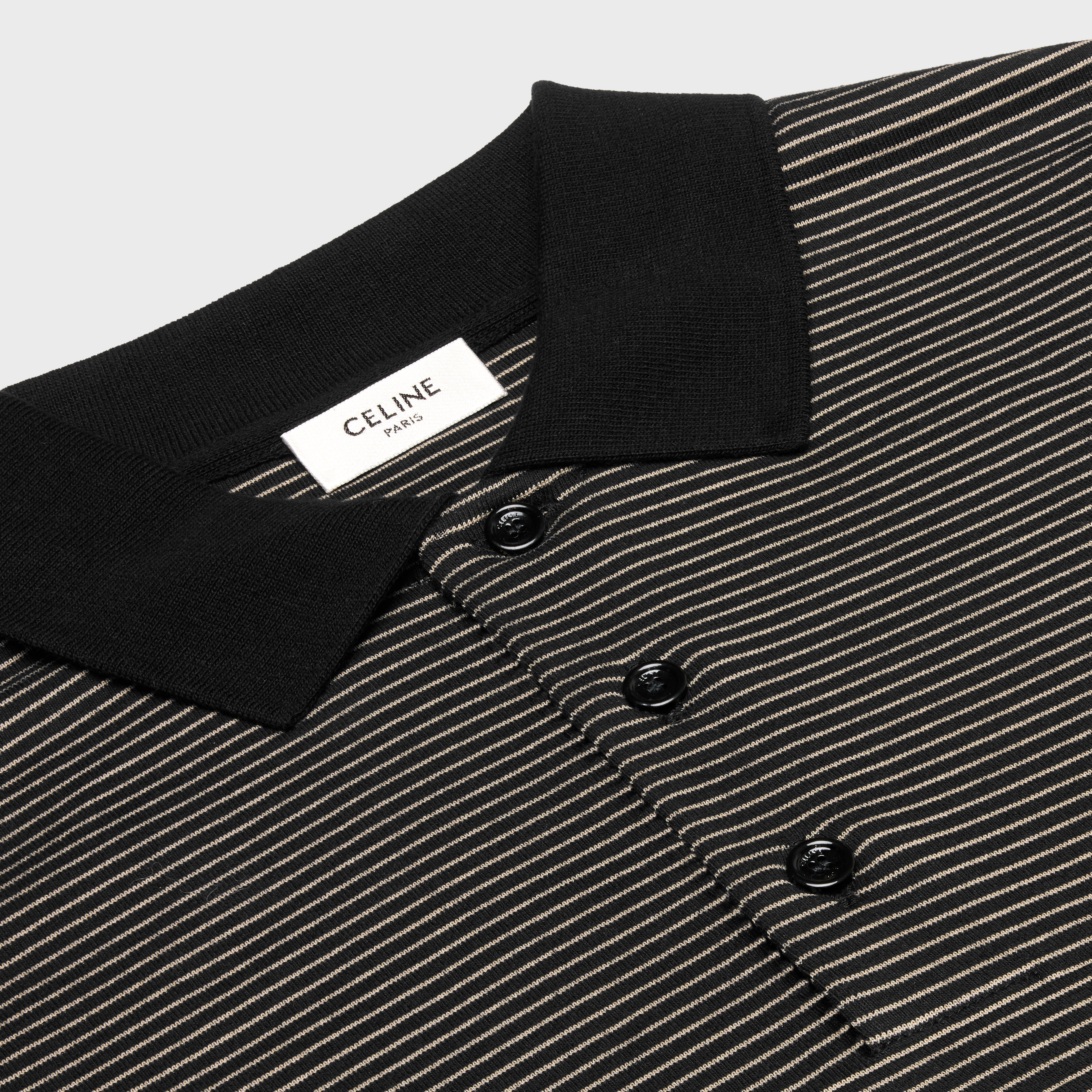 triomphe polo shirt in finely striped cotton jersey - 3