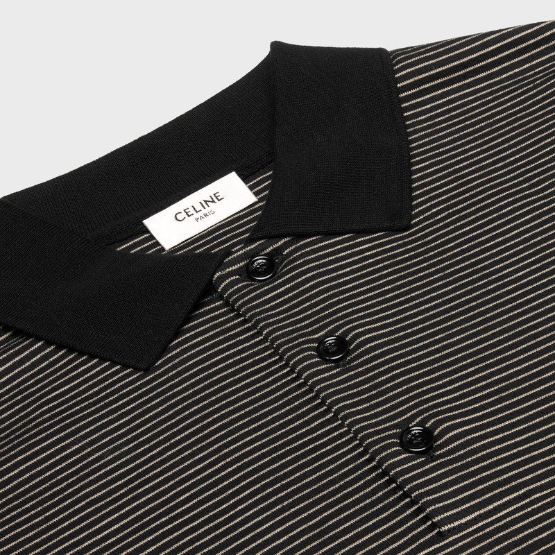 triomphe polo shirt in finely striped cotton jersey 3
