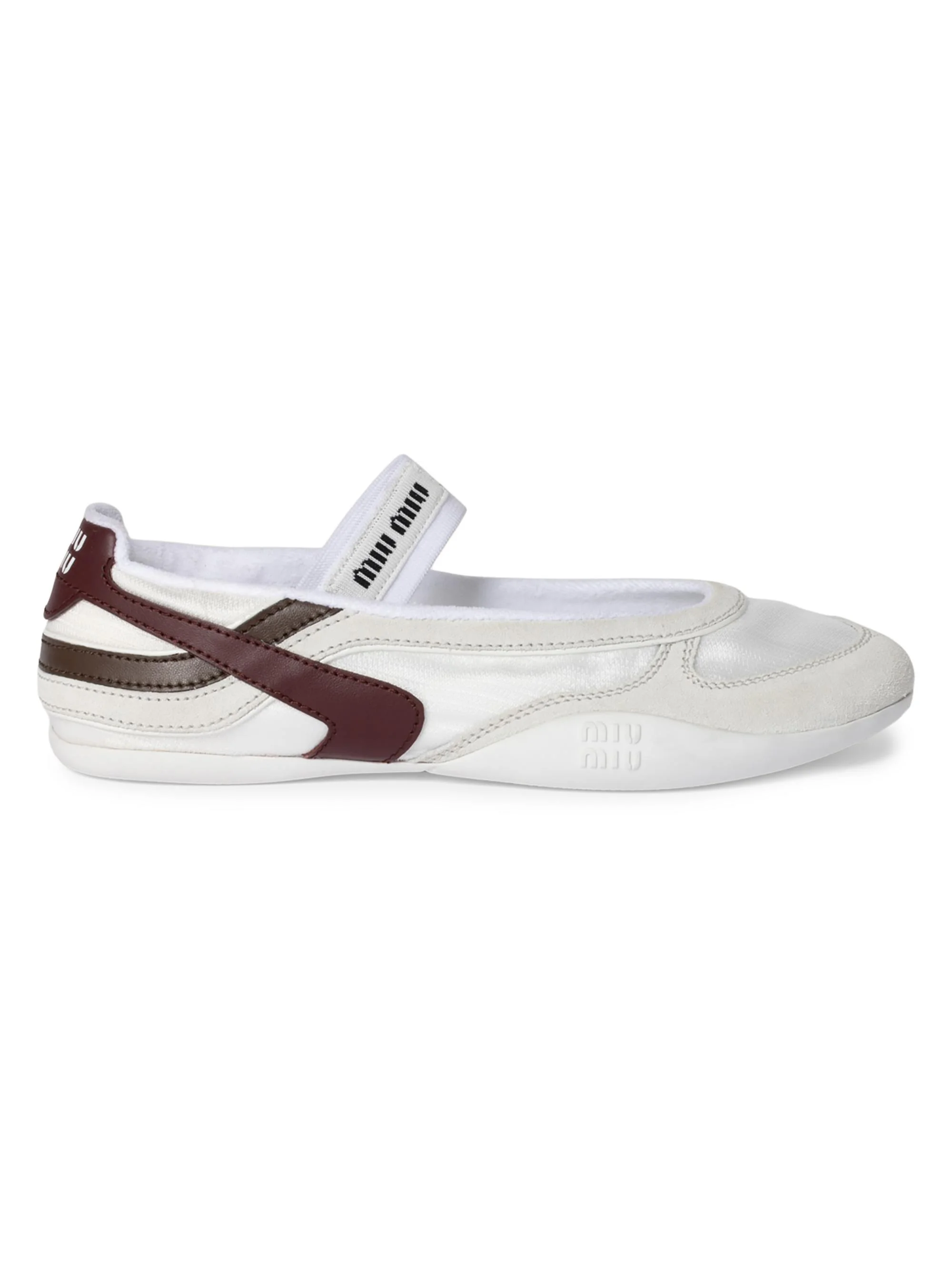 Women's Gymnasium Technical Fabric and Suede Ballerinas - White - 1