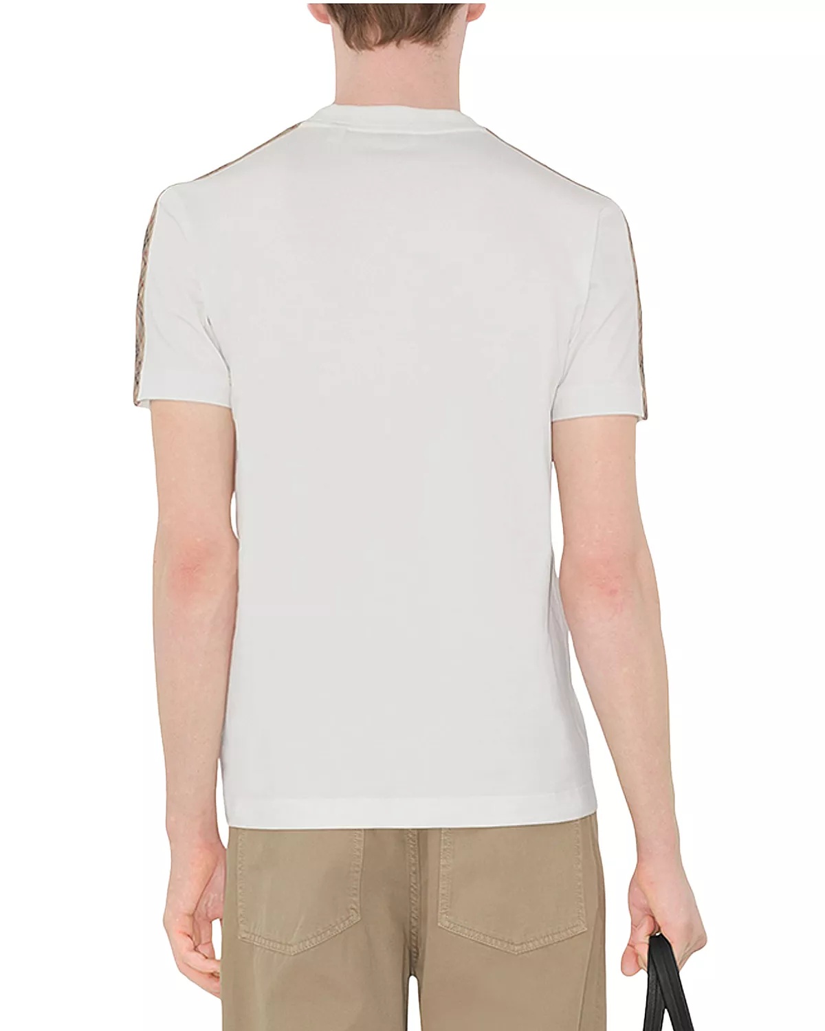 Check Trim Cotton Tee - 3
