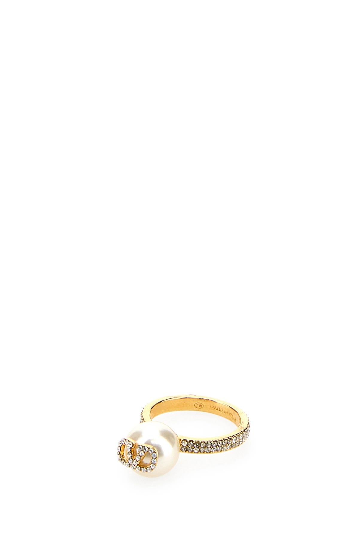 Gold metal VLogo Signature ring - 3