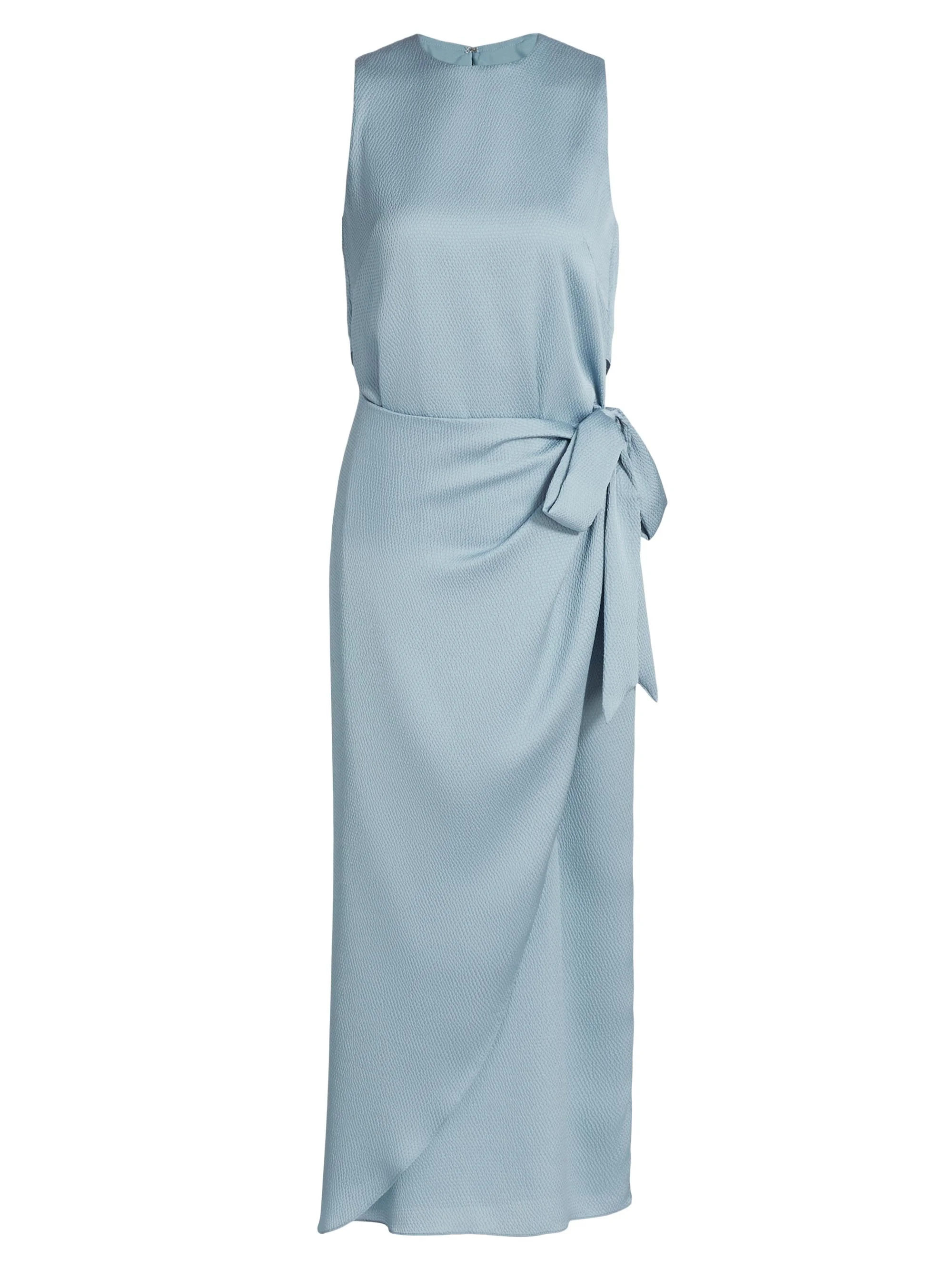 Women's Tulip Hem Hammered Satin Midi-Dress - Smokey Blue - 1
