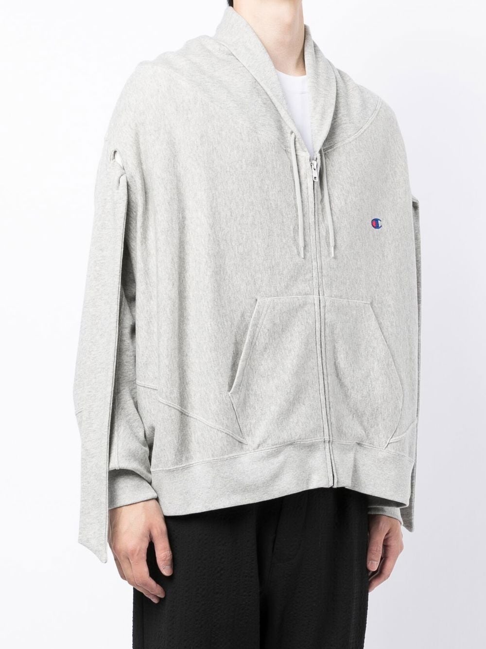 draped long sleeve hoodie - 4