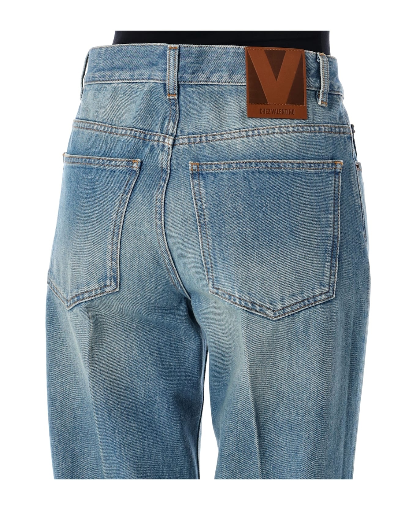 Jacquard Trims Denim Pant - 3