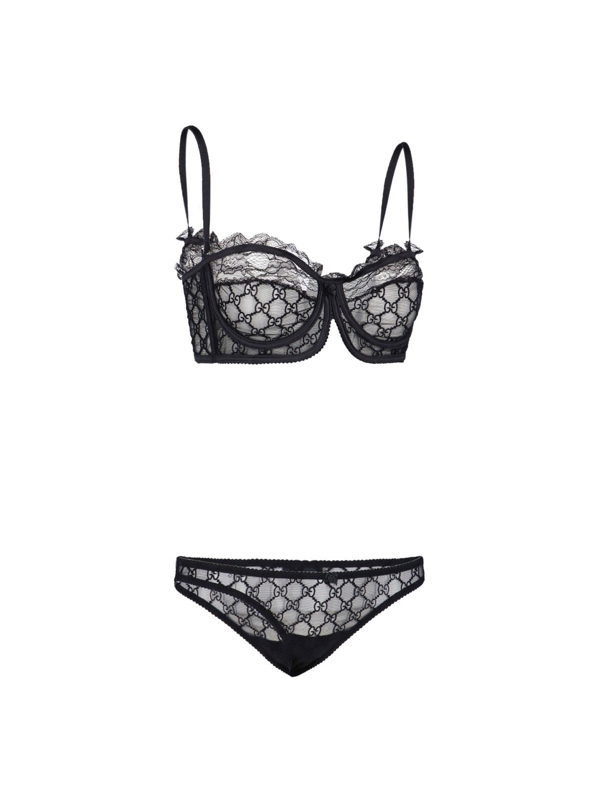 Gucci GG Embroidered Tulle Lingerie Set - 2