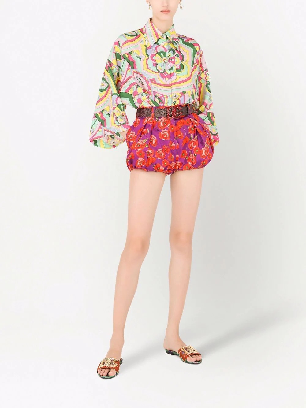 abstract-print silk shirt - 2