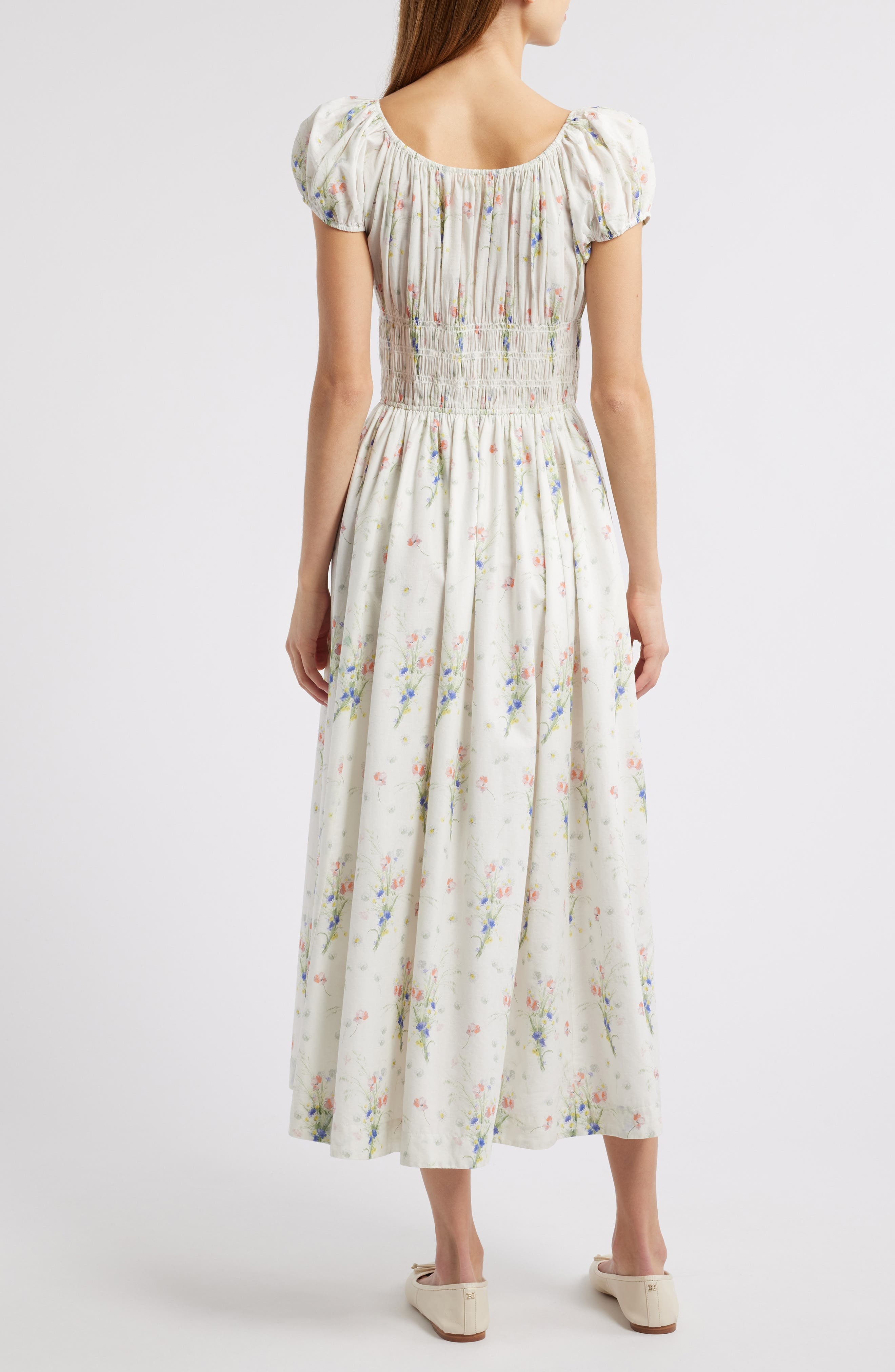 DÔEN Quinley Floral Organic Cotton Midi Dress in Painted Bouquet at Nordstrom - 2