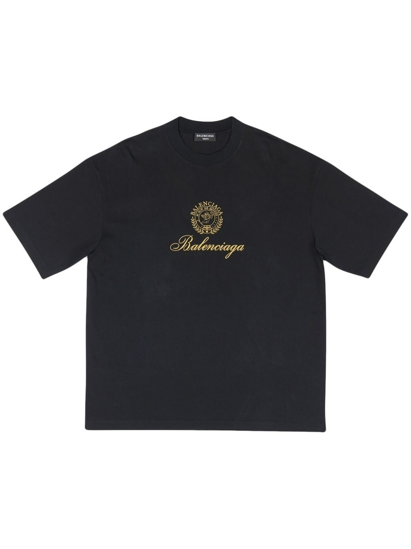 Qixi Crest Sporty cotton T-shirt - 1
