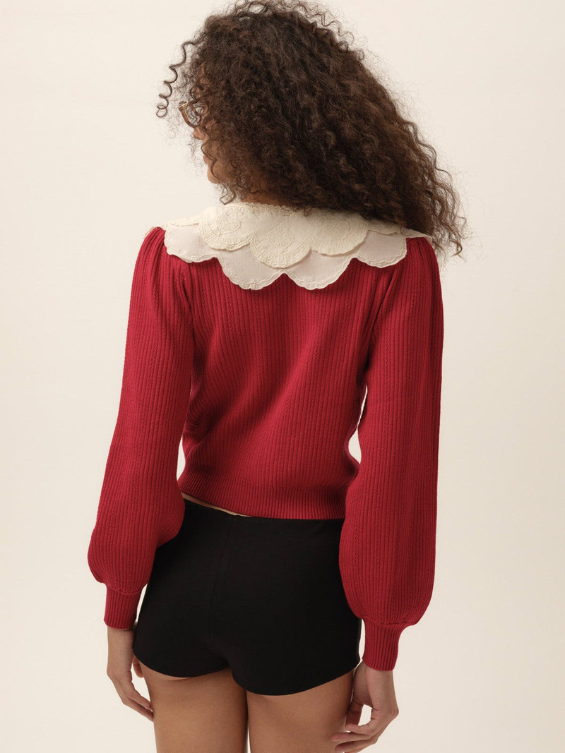 For Love & Lemons Charlotte Pointelle Cardigan outlook