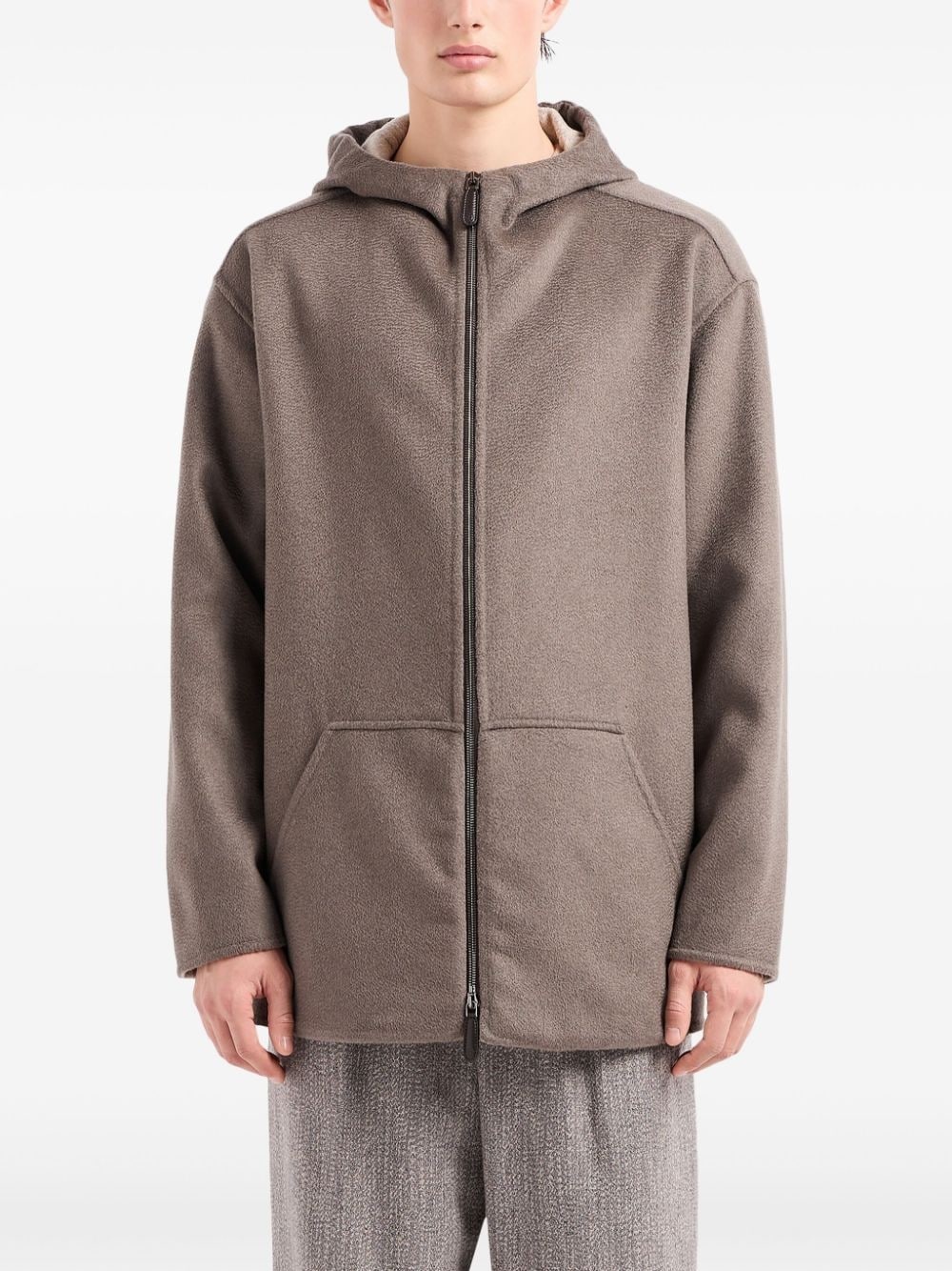 hooded cashmere jacket - 2