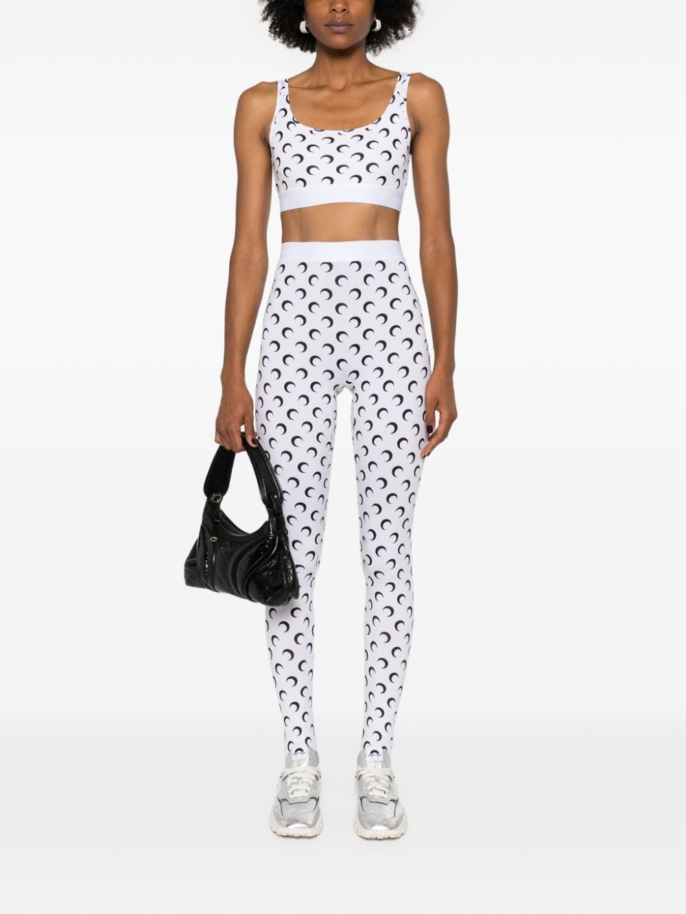 crescent moon-print leggings - 2