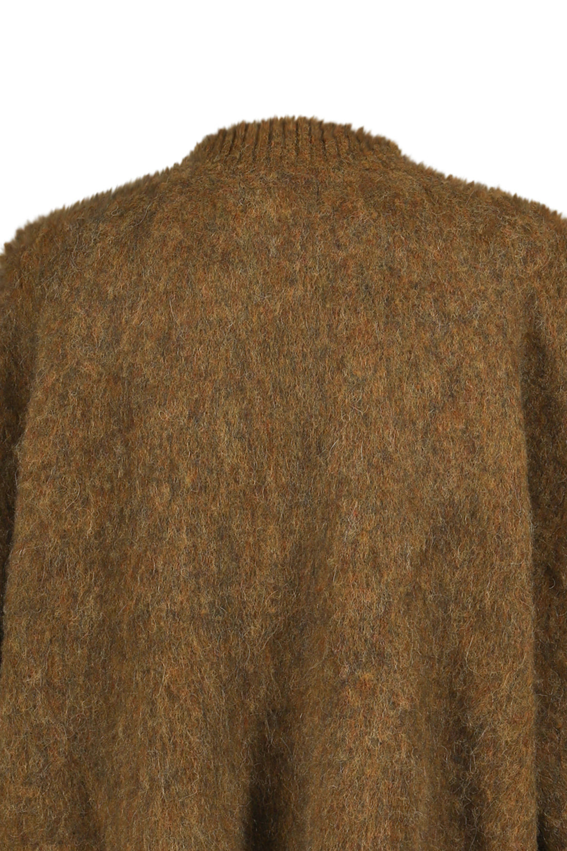 BRUSHED MOHAIR V-NECK JUMPER / BRW - 5