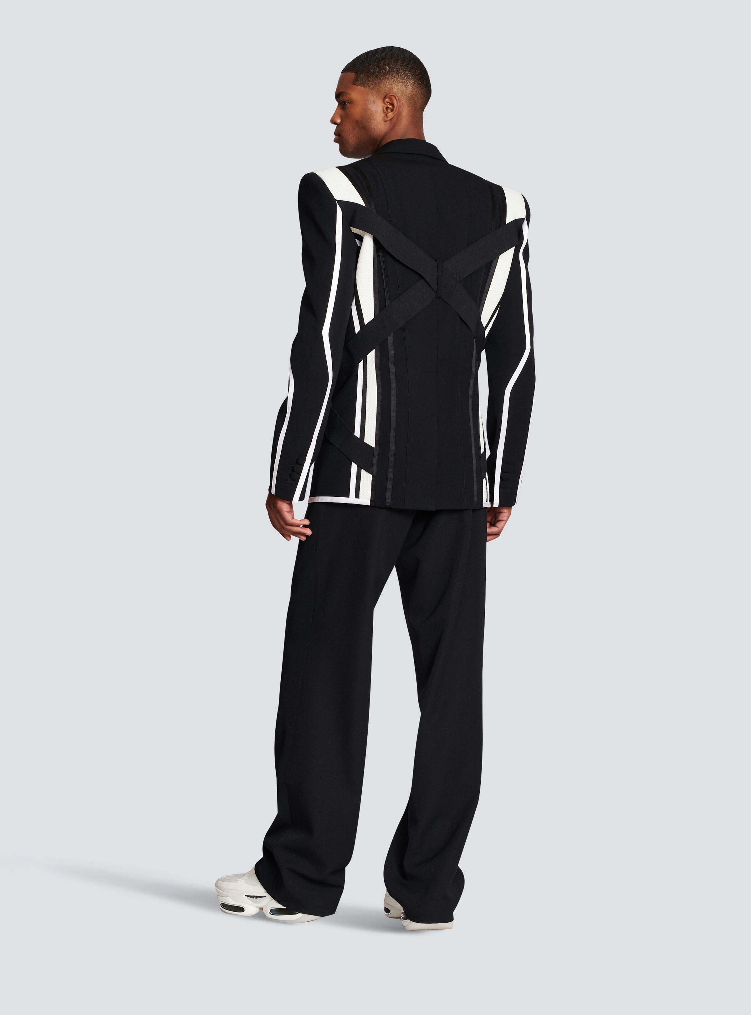 Wool blazer with inserts - 4