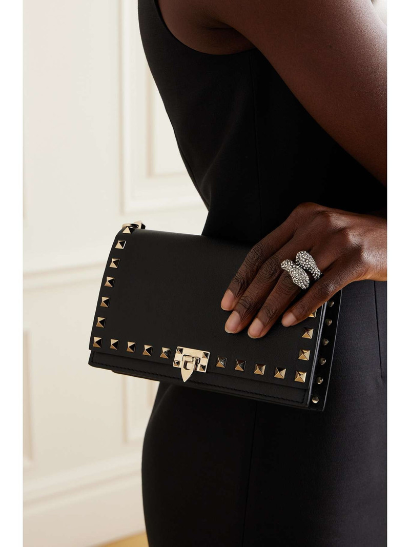 Valentino Rockstud leather clutch outlook