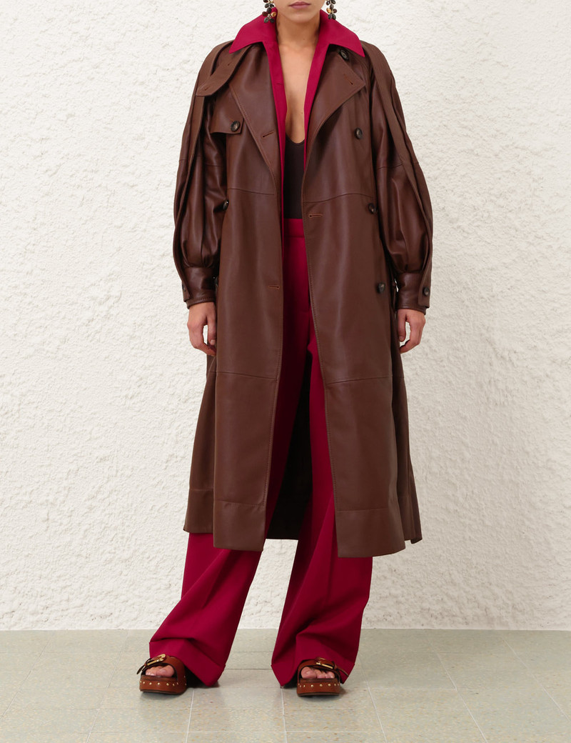 Zimmermann LUNA LEATHER TRENCH COAT outlook