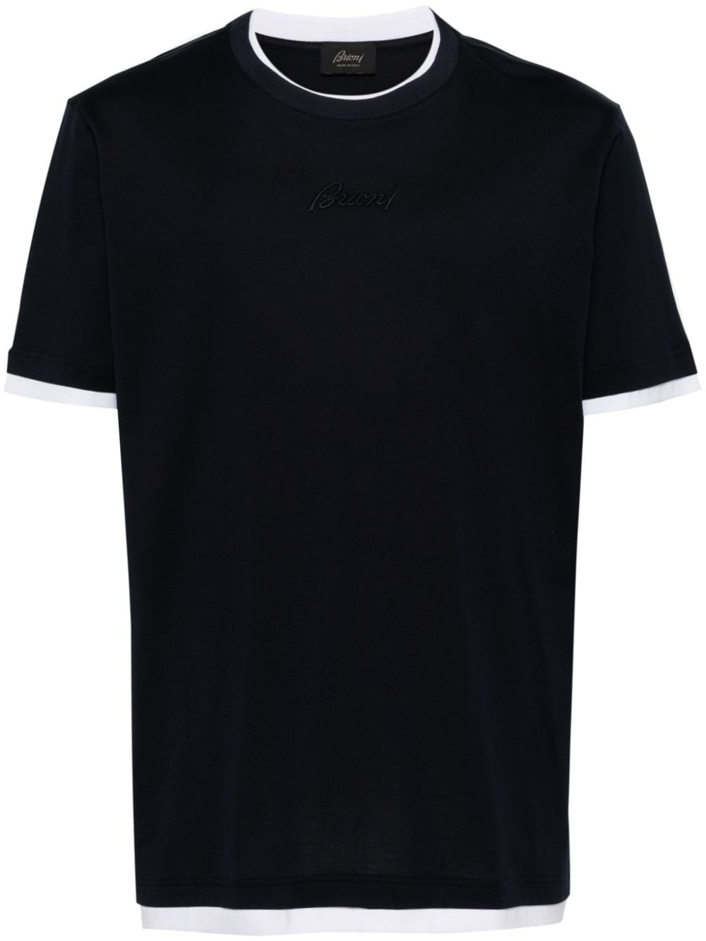 logo-embroidered cotton T-shirt - 1