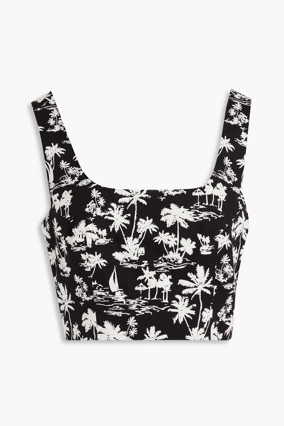 Cropped printed cotton top - 1