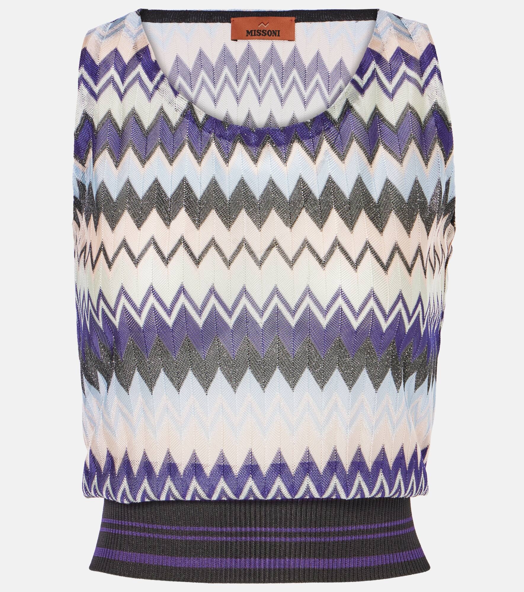 Zigzag knitted lamé top - 1