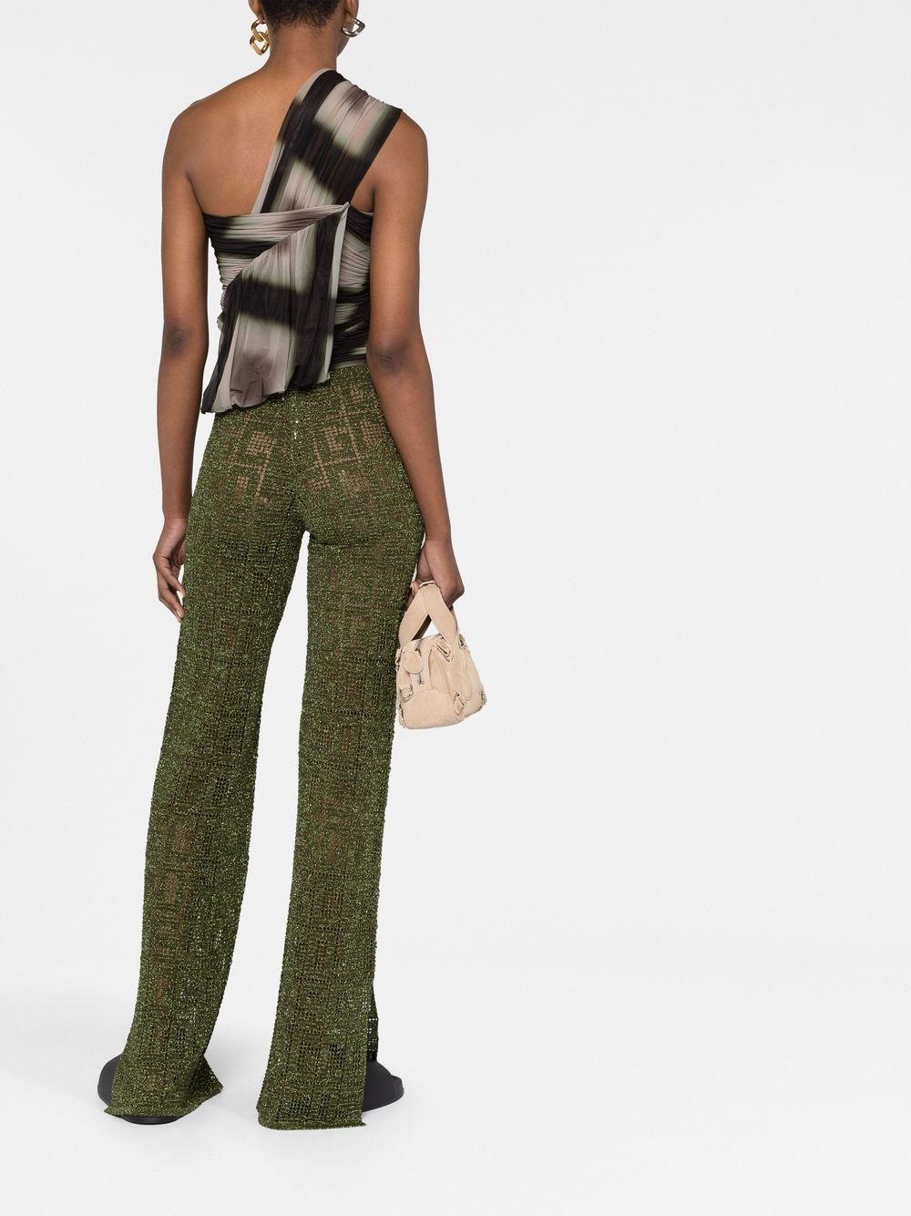 logo-print high waist trousers - 4