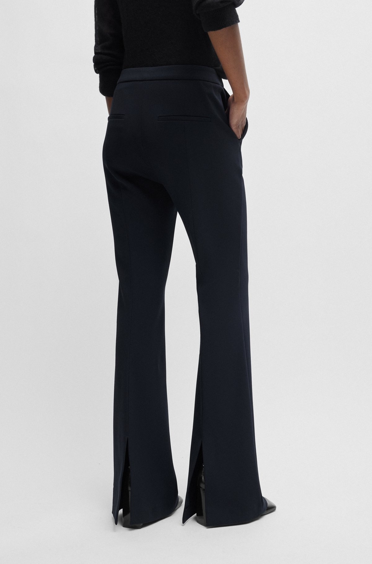 REGULAR-FIT TROUSERS IN STRETCH TWILL WITH FLARED LEG - 4