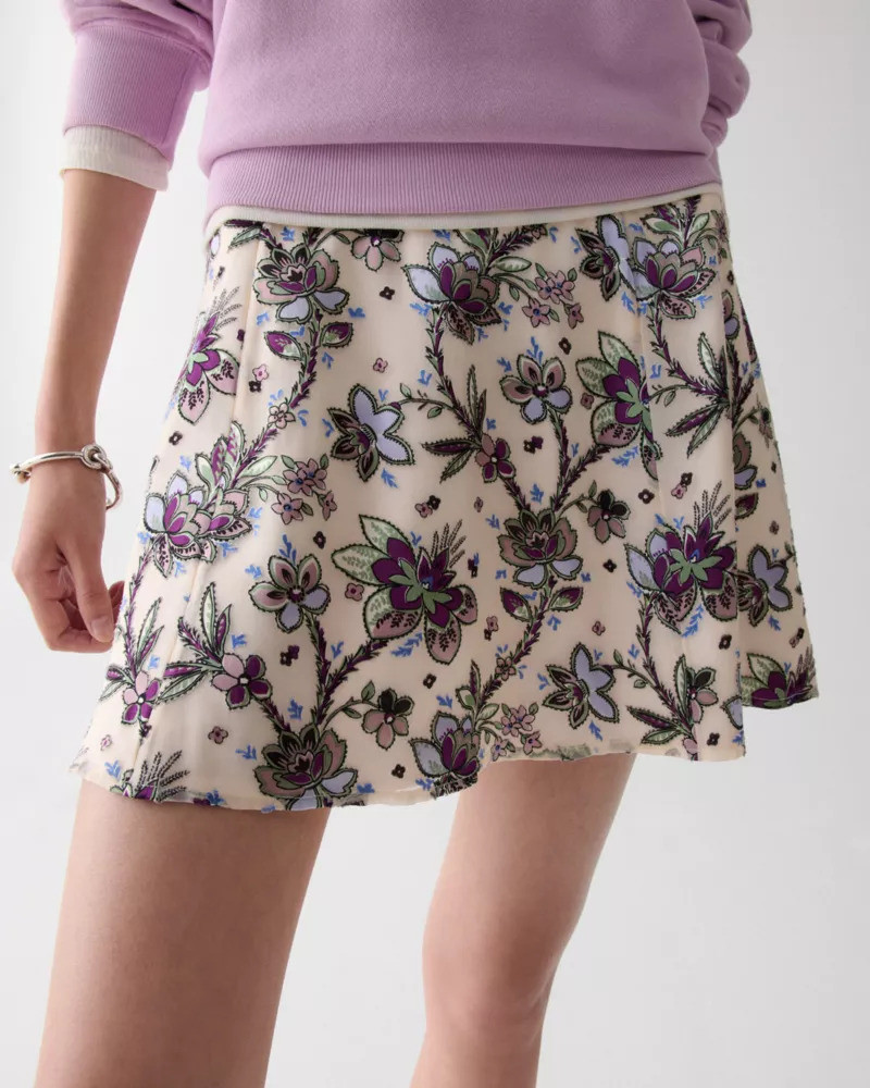 kate spade Satin Devore Mini Skirt outlook