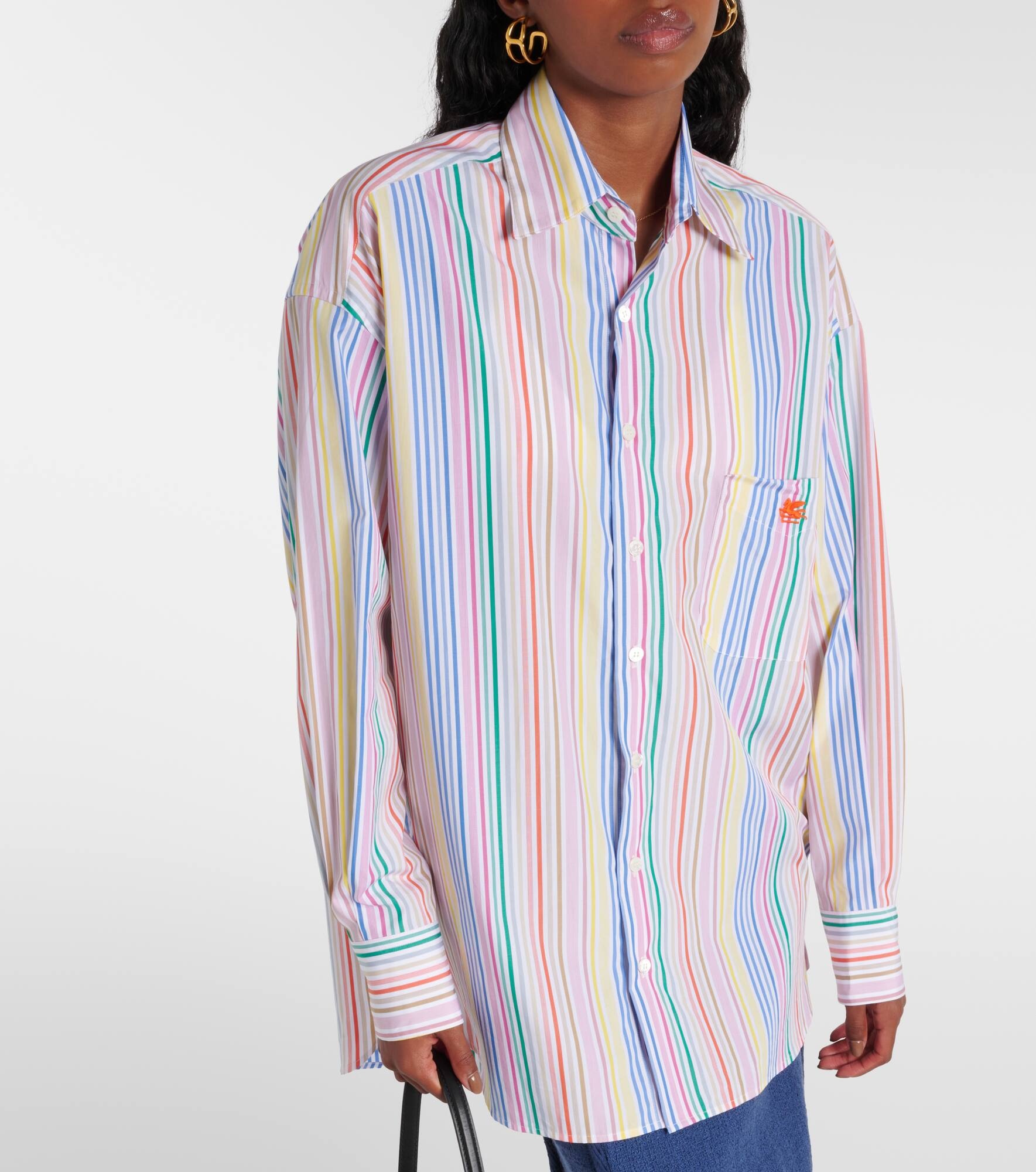 Oversized striped cotton shirt - 6