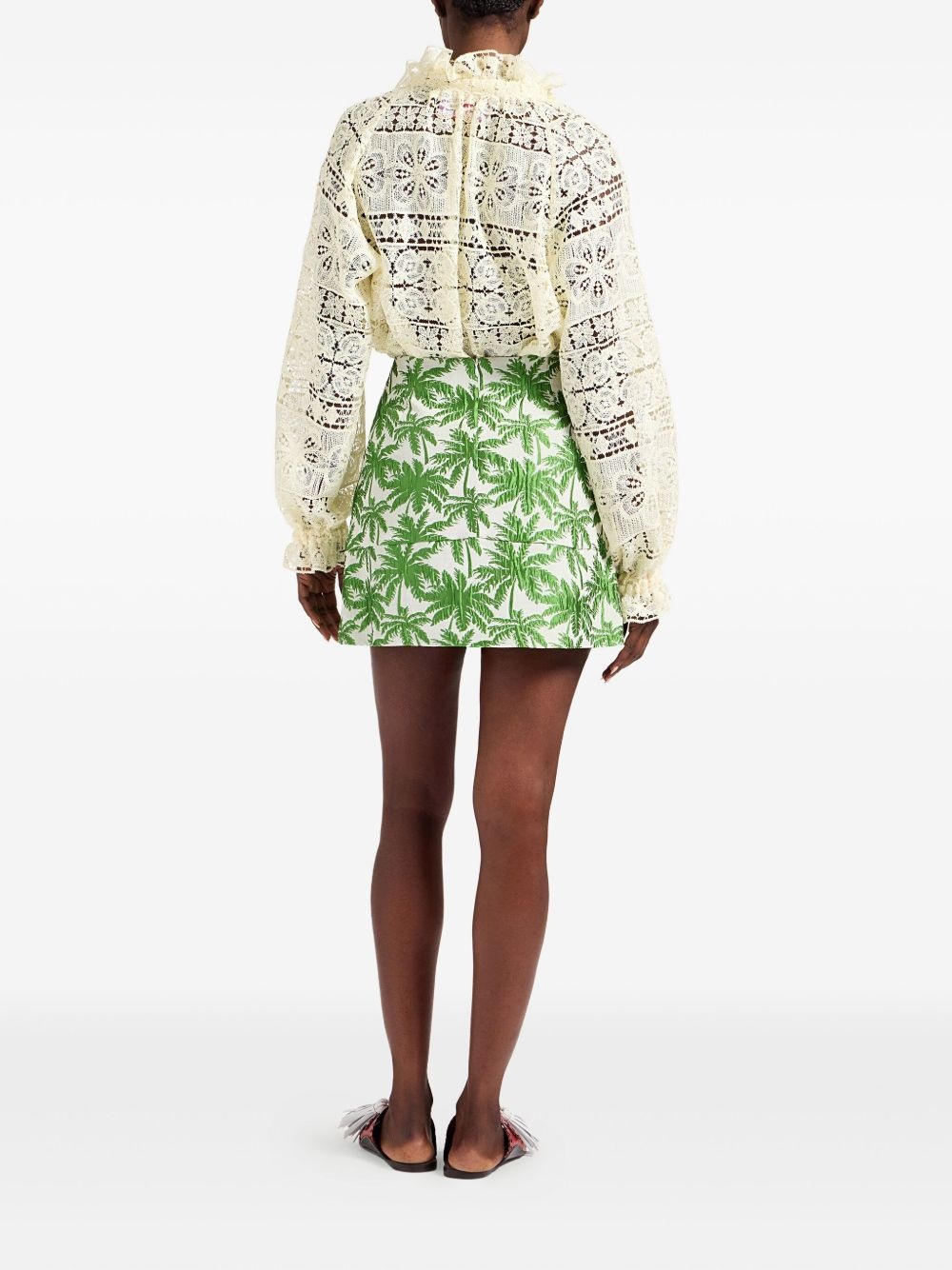 palm tree-print mini skirt - 3