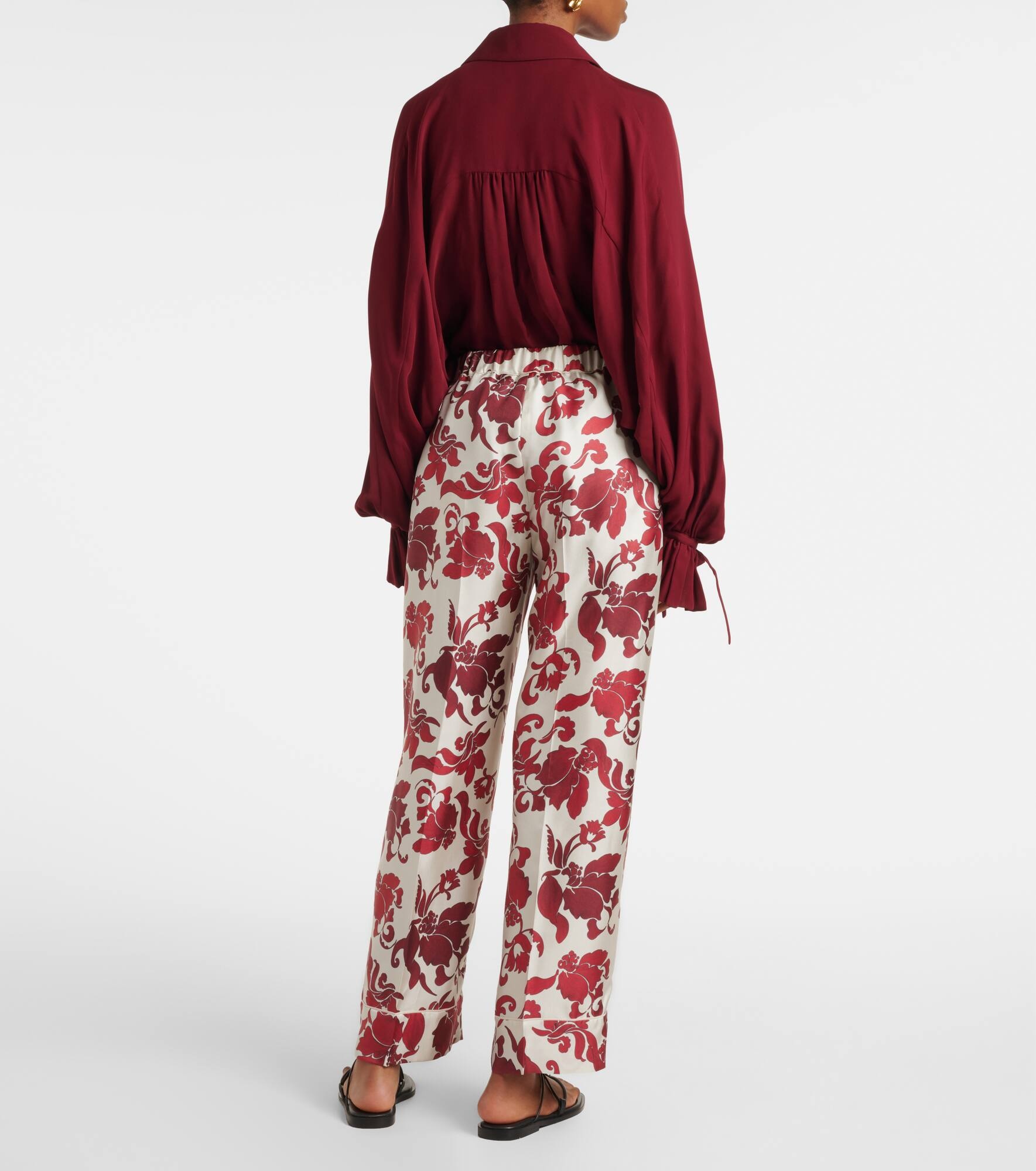 Leda printed silk wide-leg pants - 3