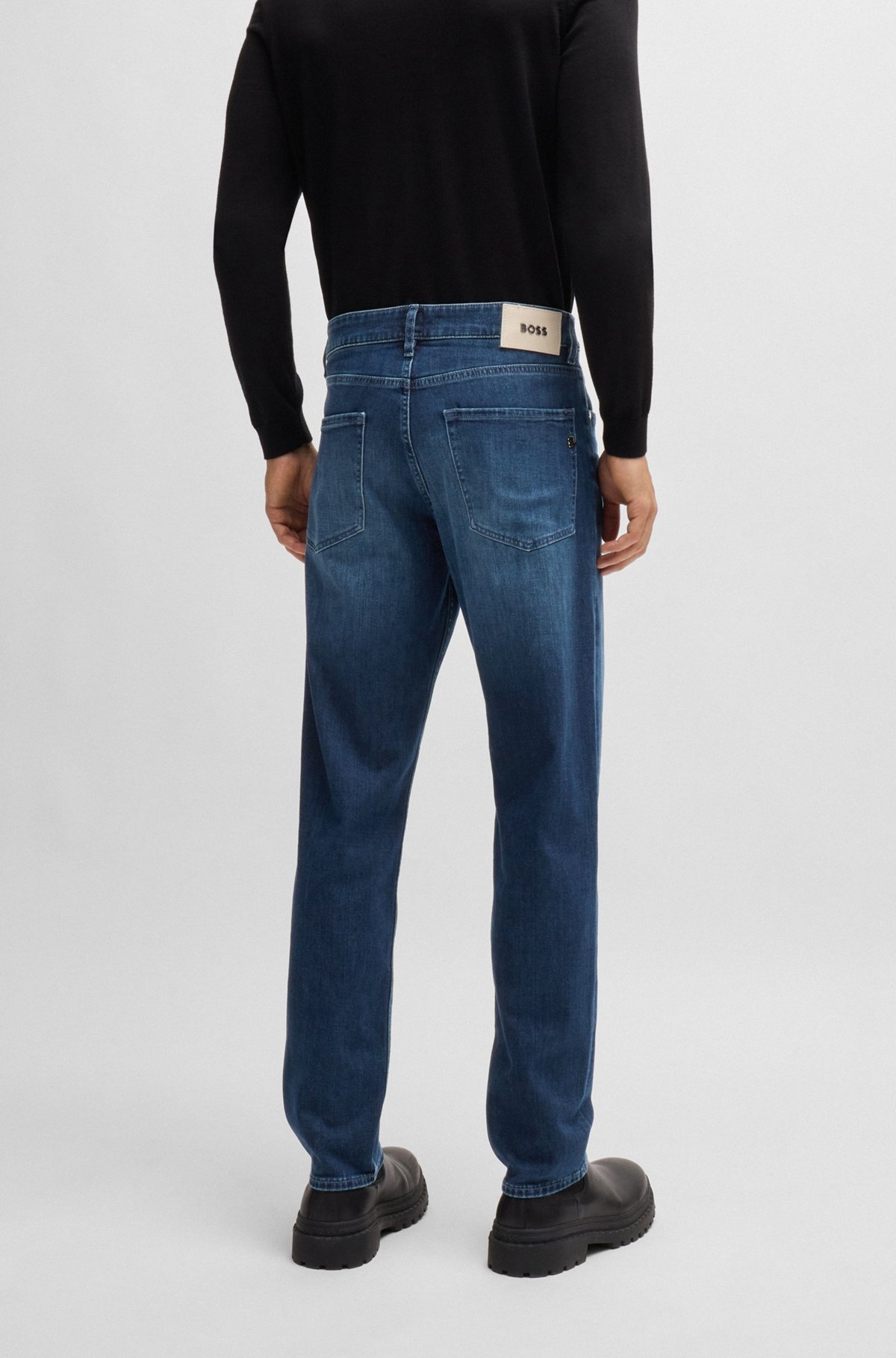 MAINE REGULAR-FIT JEANS IN BLUE STRETCH DENIM - 4
