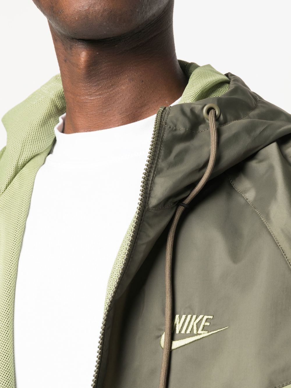 embroidered-logo zip-up hooded jacket - 5