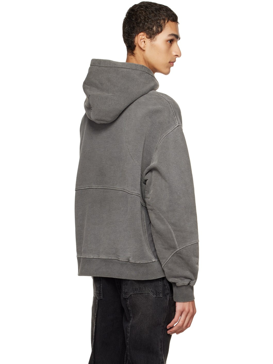 Gray 'Filtered Reality' Cold-Dye Hoodie - 3