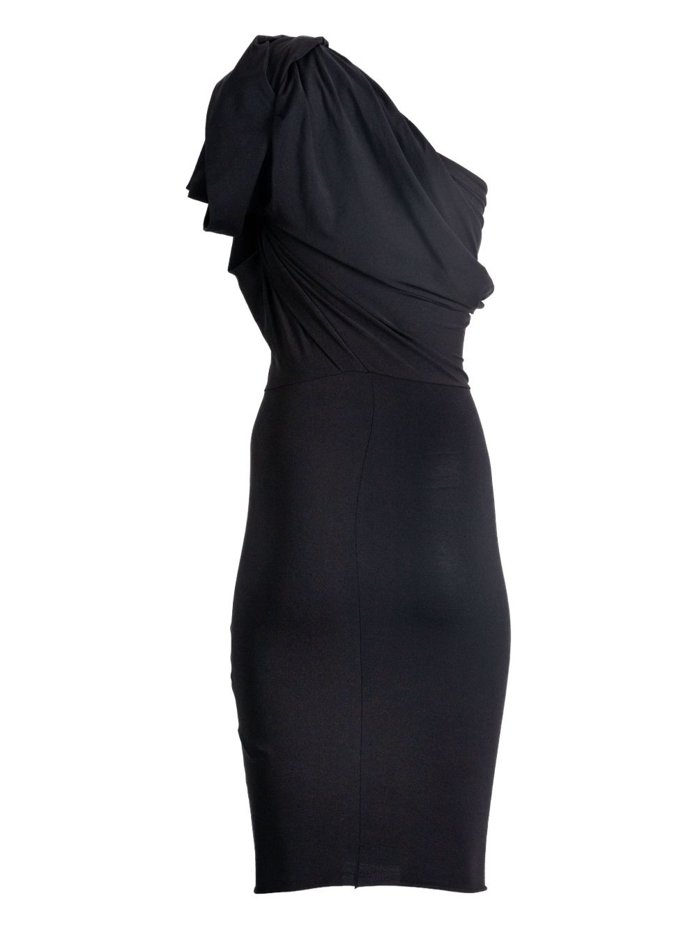 draped one-shoulder midi dress - 2
