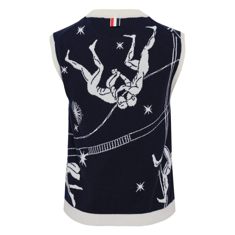 Thom Browne Olympic Constellation Jersey Knit Top Women outlook
