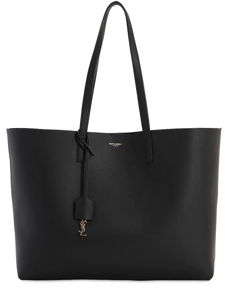 SAINT LAURENT SMOOTH LEATHER TOTE BAG - 1