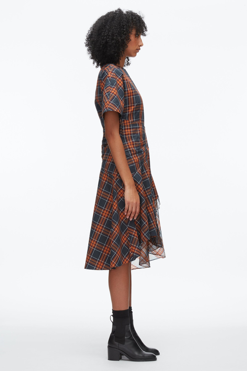 Plaid Mix Draped Dress 3