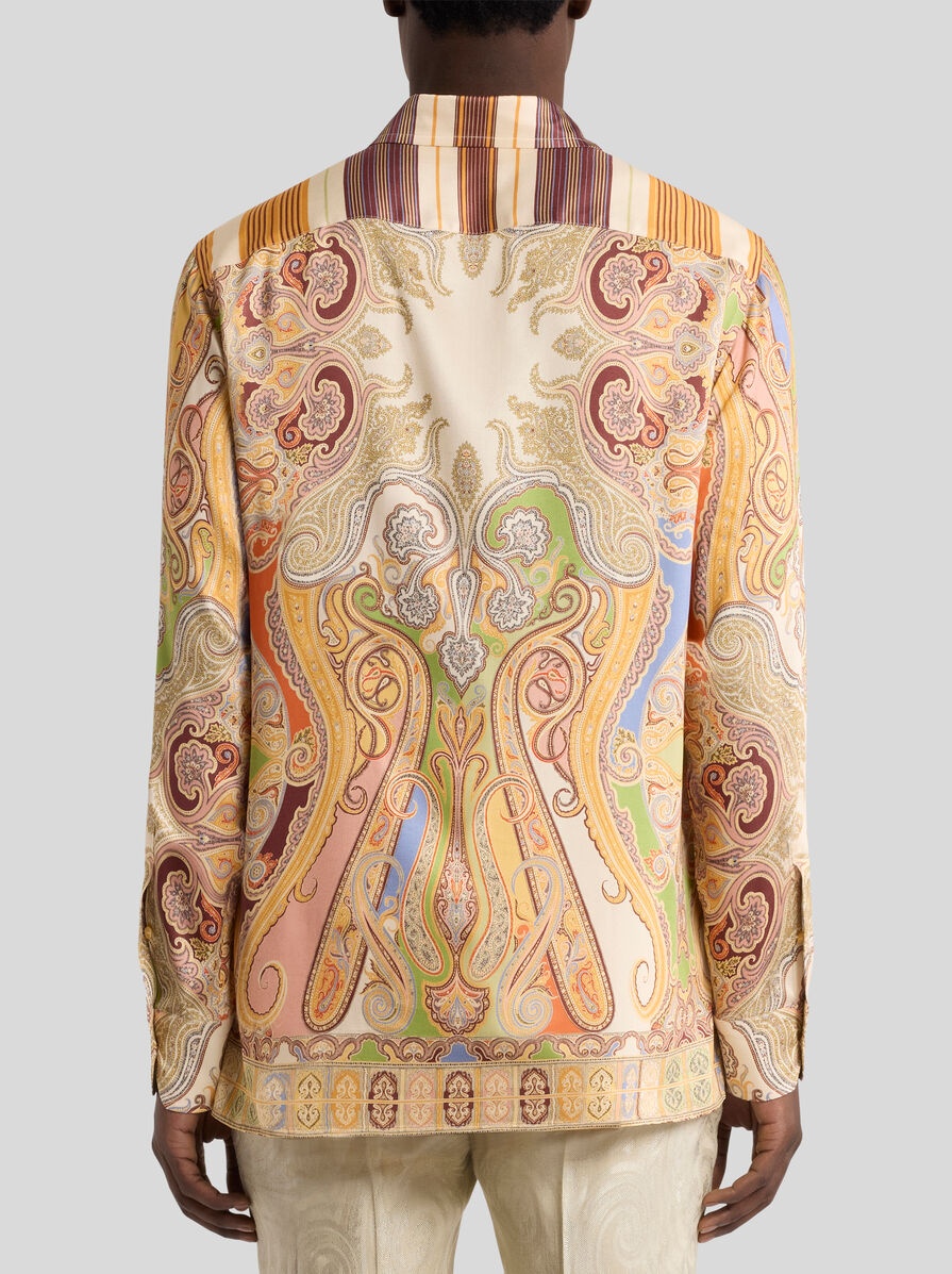 LONG PAISLEY SHIRT WITH STRIPES - 5