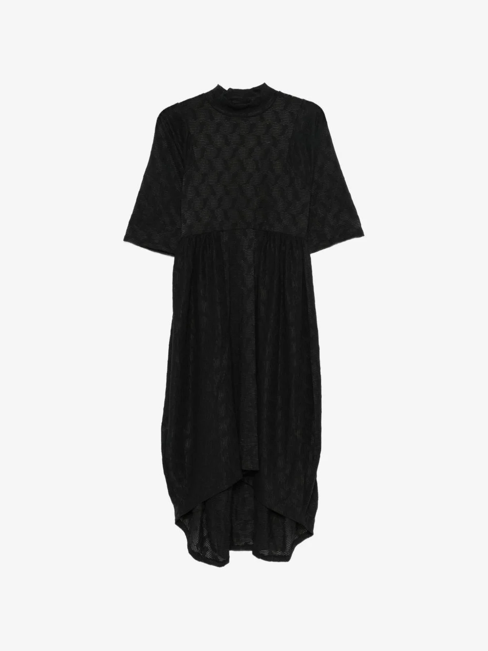 honeycomb-knit high-low midi dress - 1