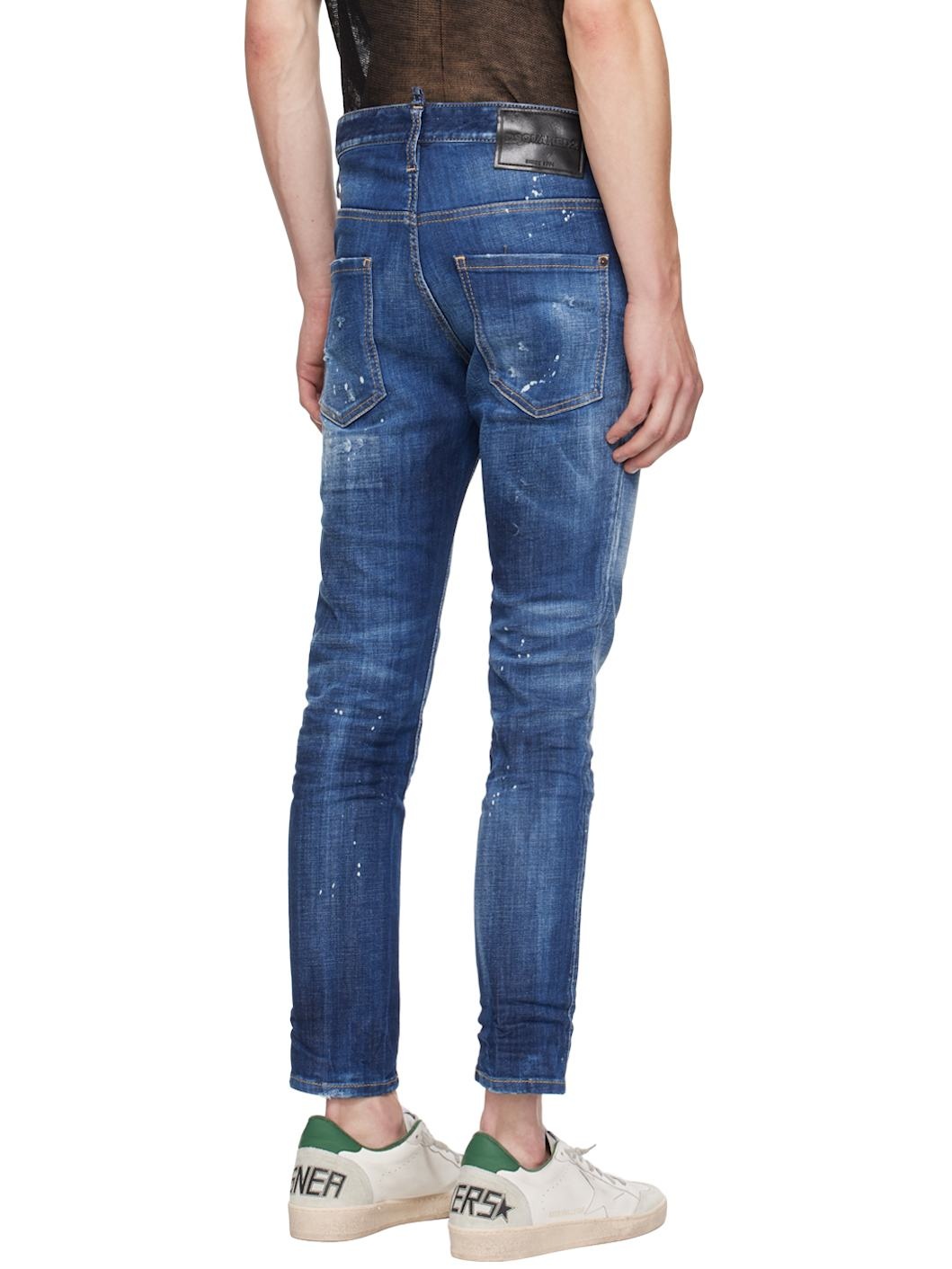 Blue Dark Easy Wash Skater Jeans - 3