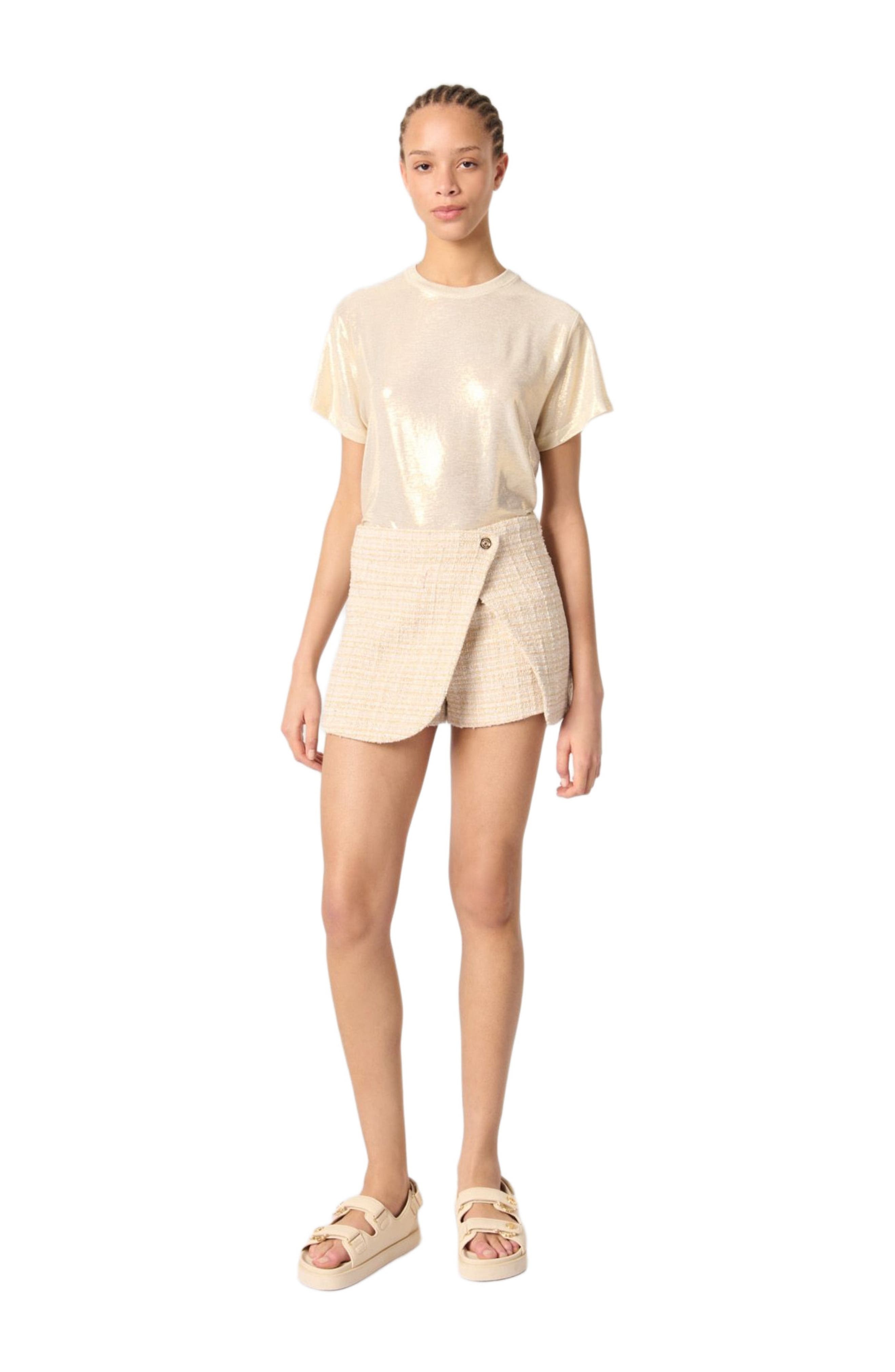 maje Layered tweed skort in Beige at Nordstrom - 3