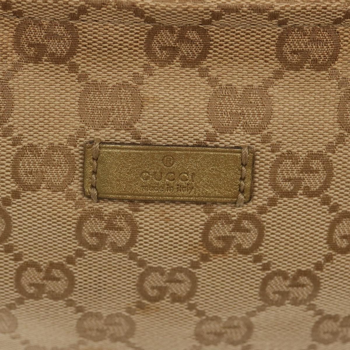 GUCCI GG Canvas Sherry Line Hand Bag Beige Gold Pink - 15