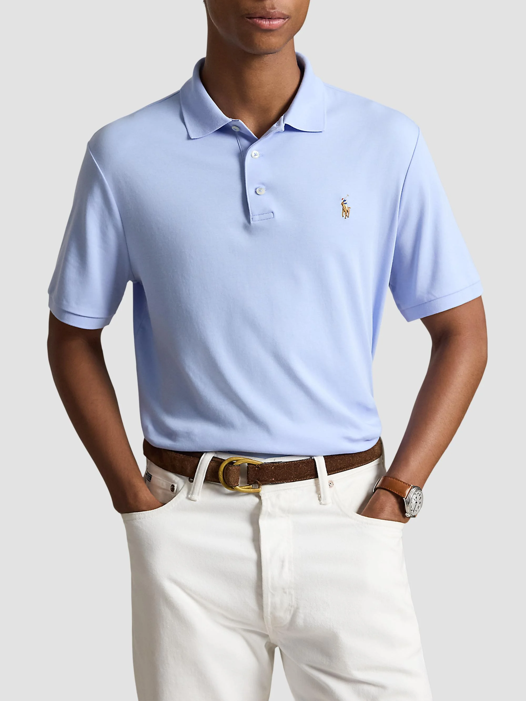Men's Pony Polo Shirt - Pebble Blue - 1