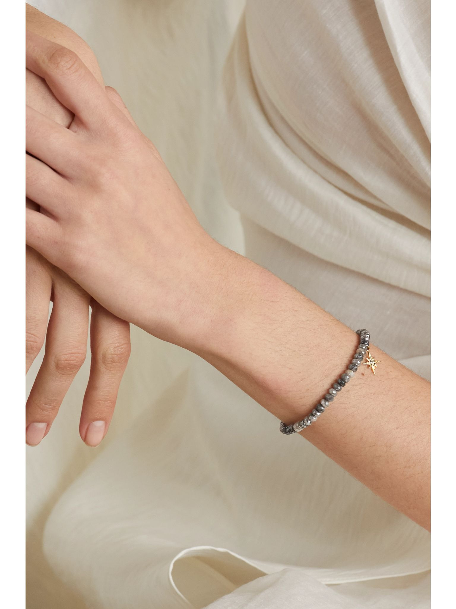 Small Starburst 14-karat gold, silverite and diamond bracelet Gold - 2