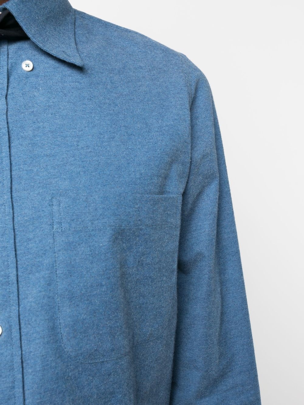 logo-patch denim shirt - 5