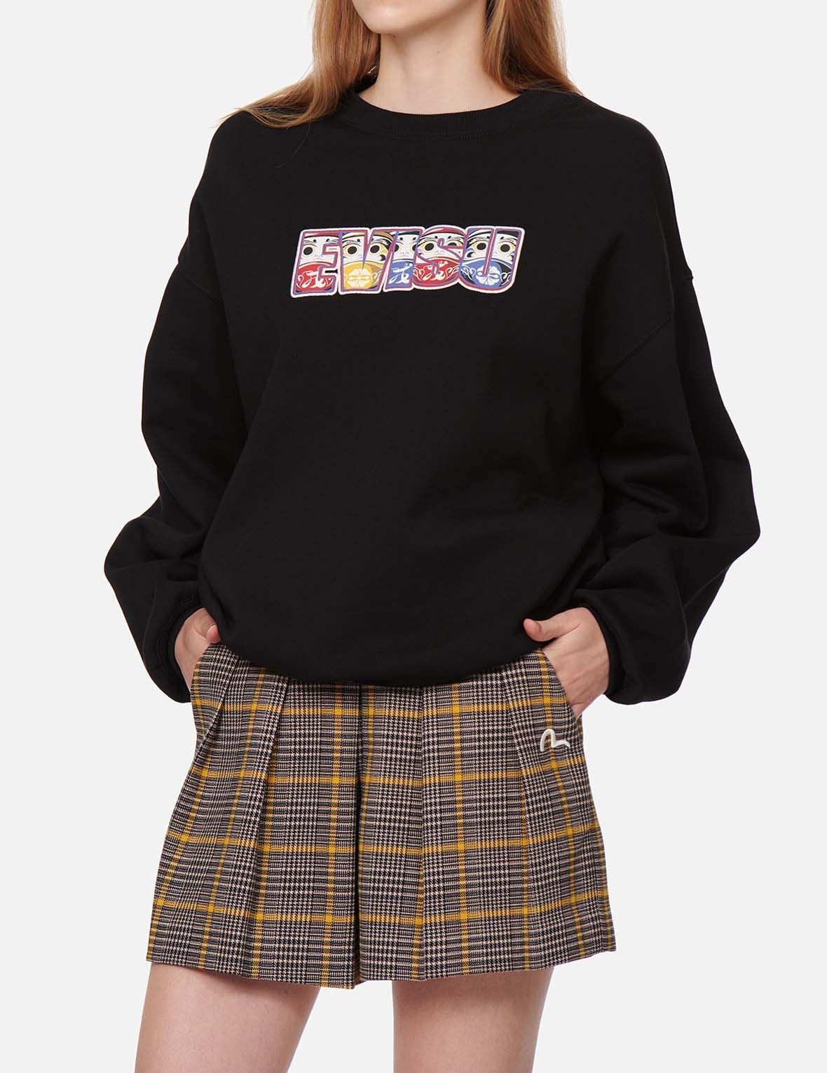 DARUMA AND KAMON PRINT SWEATSHIRT - 4