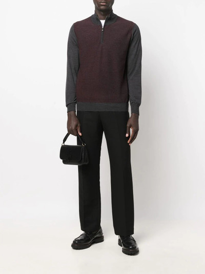 Canali two-tone quarter-zip jumper outlook