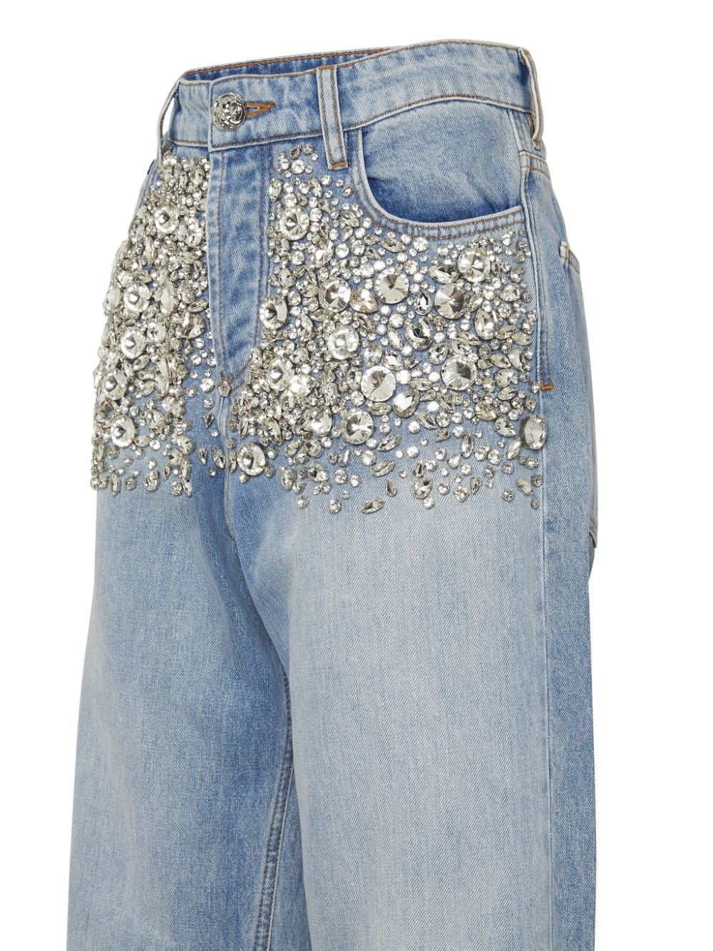 crystal-embellished jeans - 2