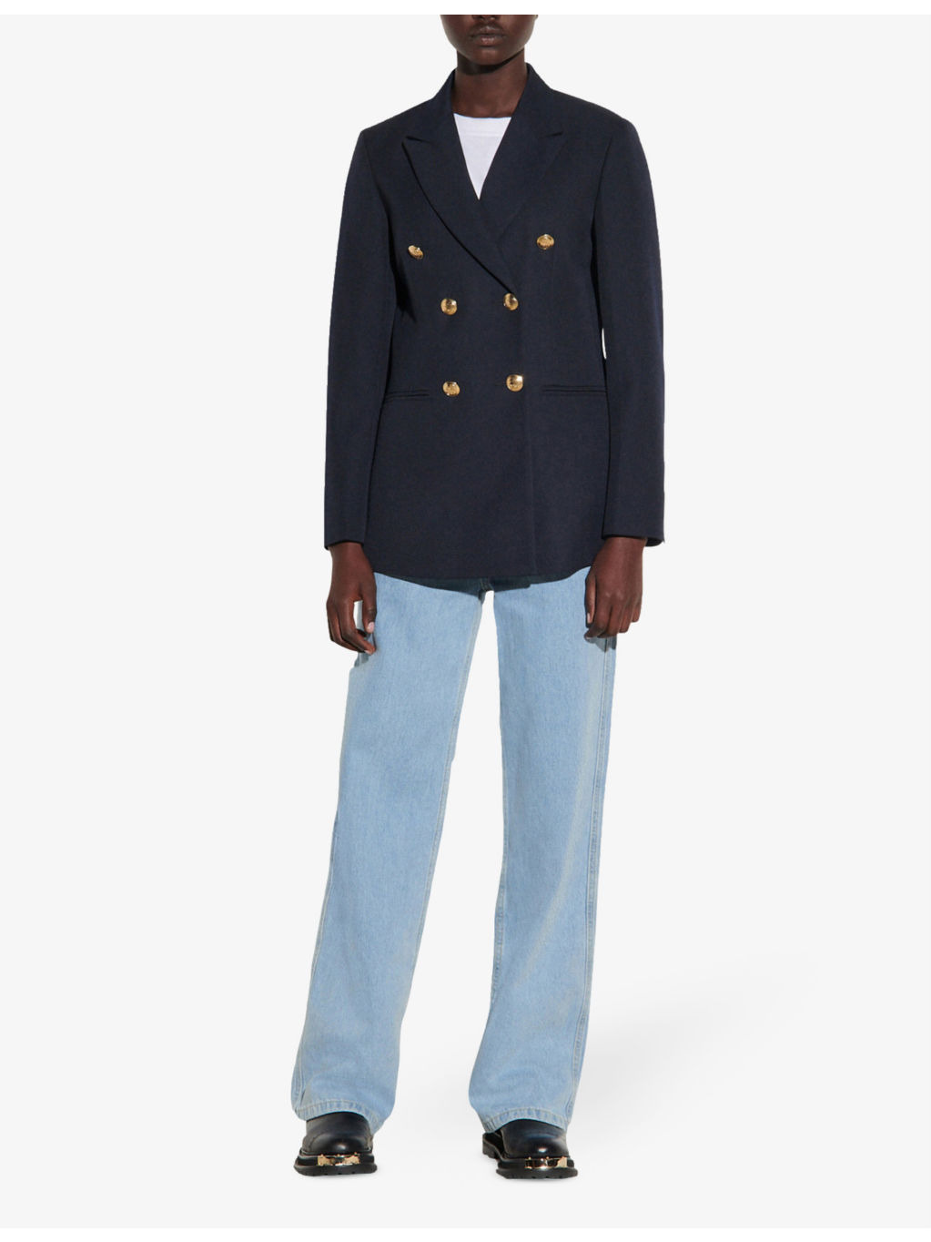 Double-breasted stretch-crepe blazer - 2