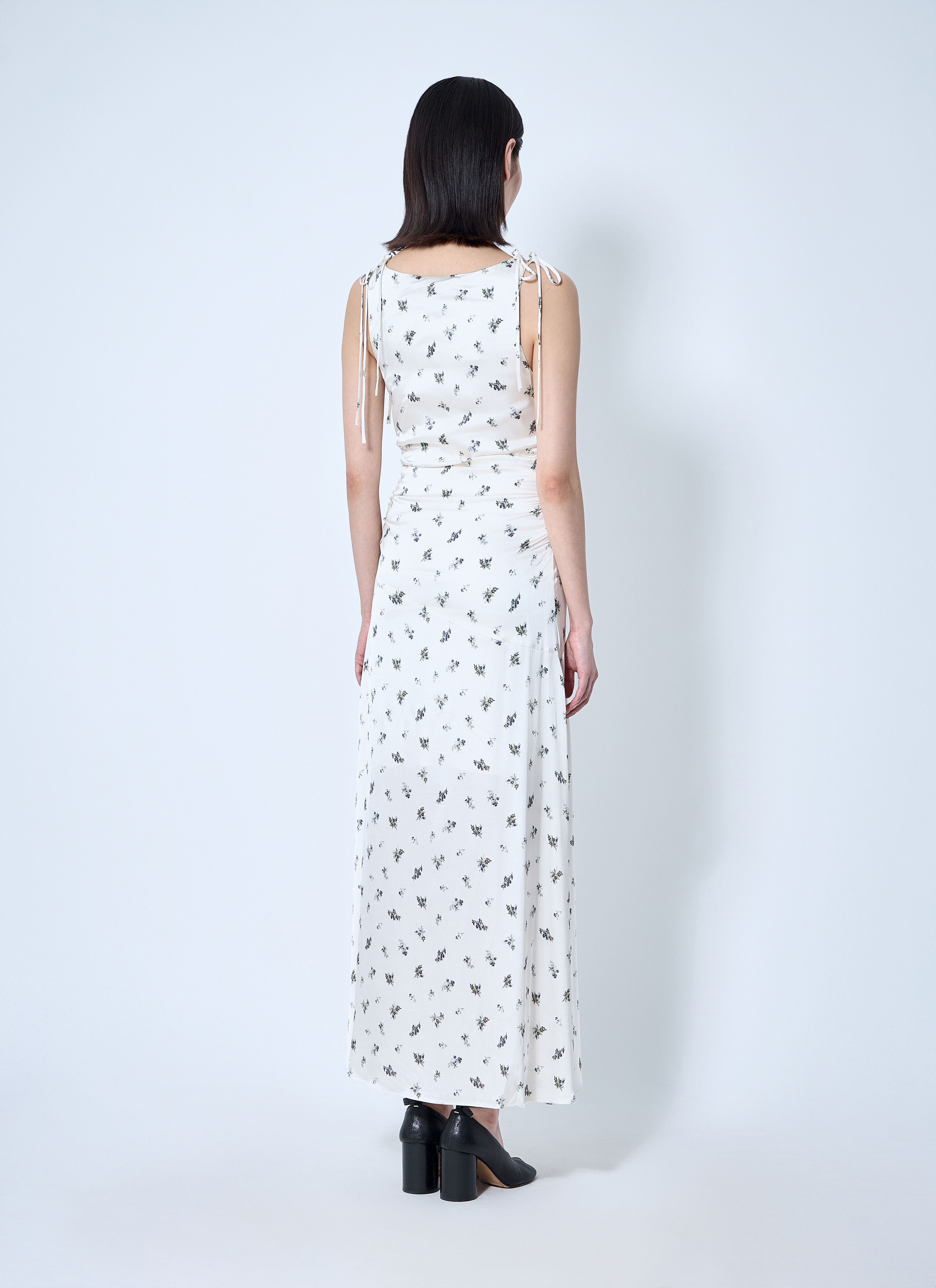 Printed Gathered Maxi Dress - 4